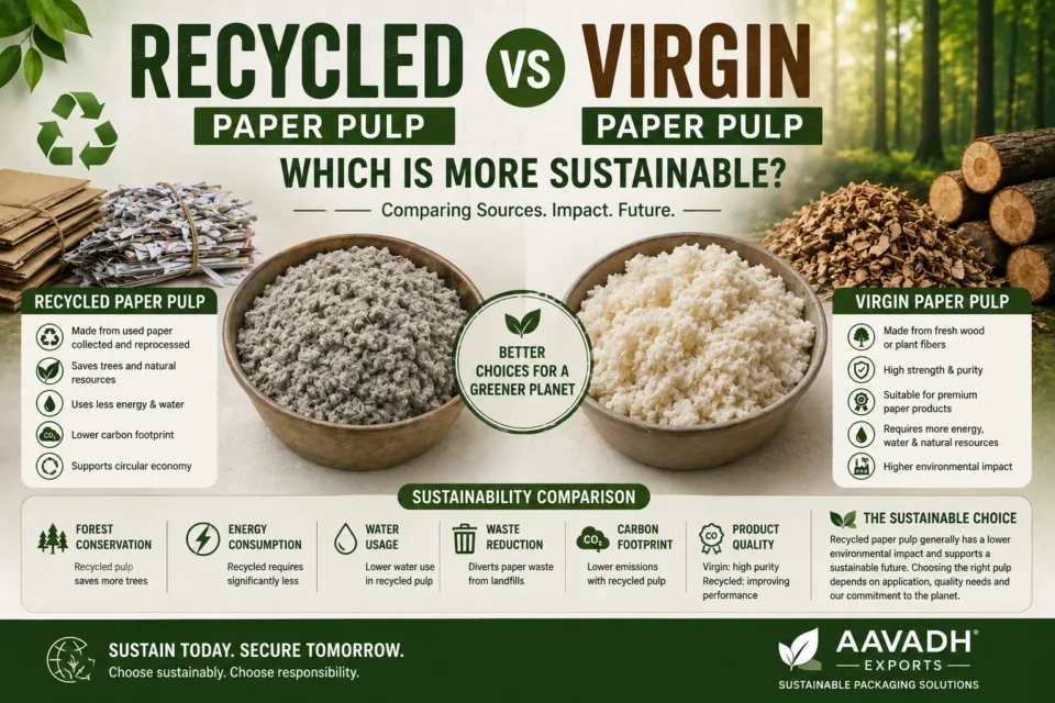 Recycled vs virgin paper pulp sustainability comparison